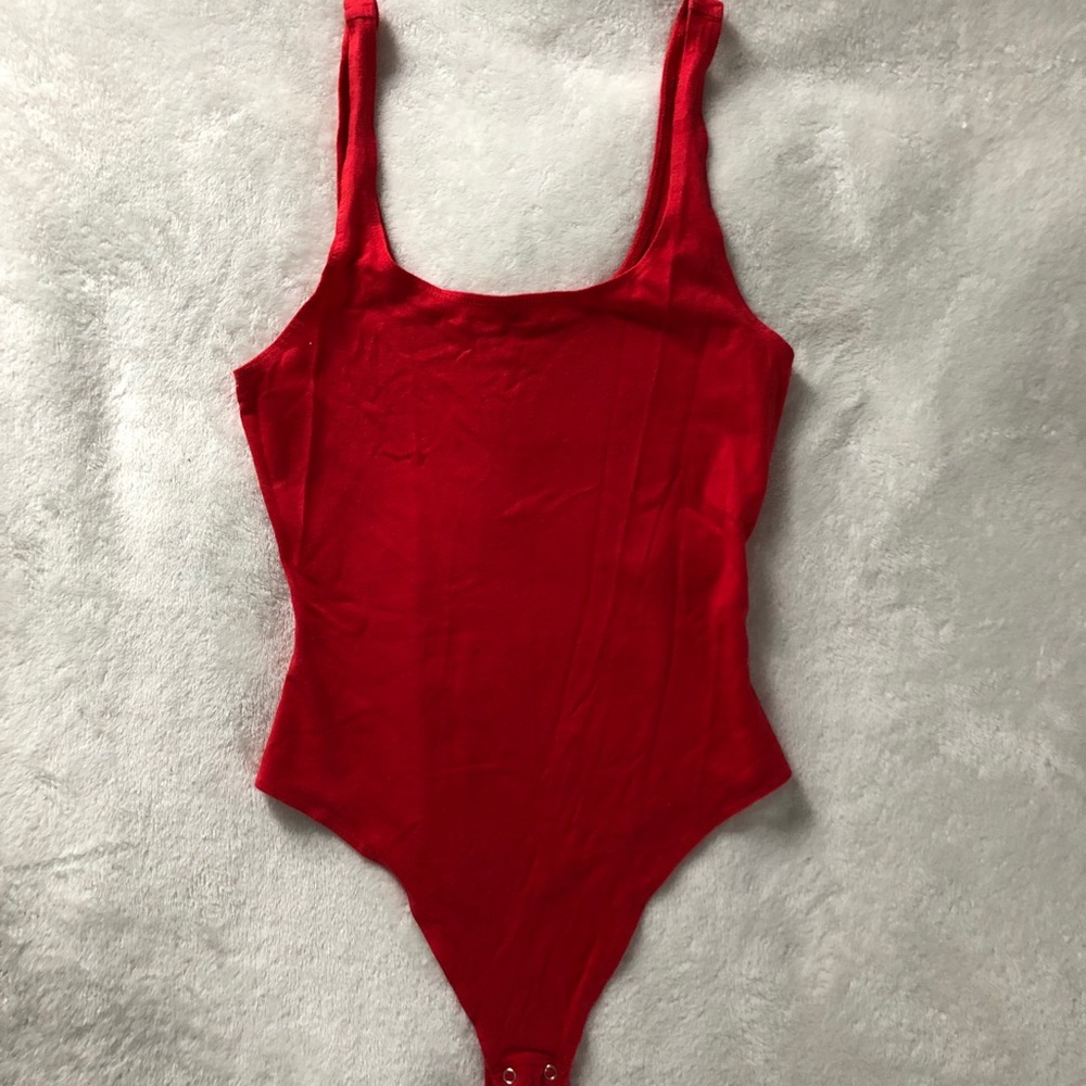 Red Solid Bodysuit